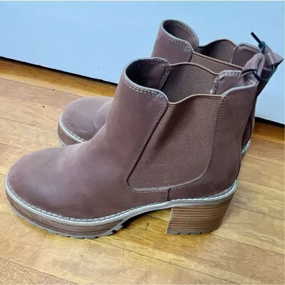 MIA Alejandro Platform Chelsea Ankle Boot Chestnut Size 9 - Picture 3 of 9